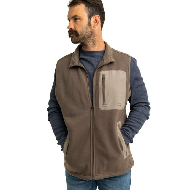 Realtree Men's Blaze  Fleece Vest – Outdoor Hunting Camping Layer with Zipper Pockets, Size  L