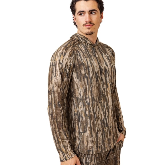 Realtree Men’s Camo Bamboo Hunting Shirt, Ultra Soft Long Sleeve Hoodie, Moisture Wicking