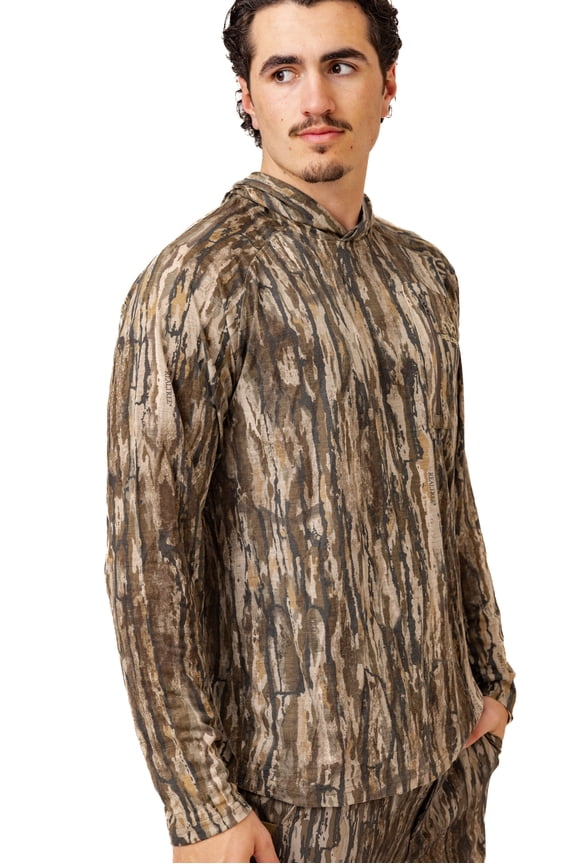 Men’s Camo Bamboo Hunting Shirt, Ultra Soft Long Sleeve Hoodie, Moisture Wicking