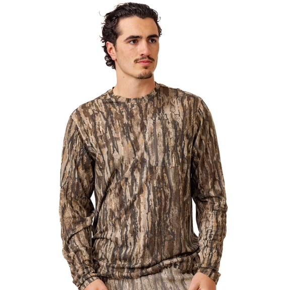 Realtree Men's Camo Bamboo Ulta Soft Long Sleeve Men's Crew Neck Shirt |Size S-5XL
