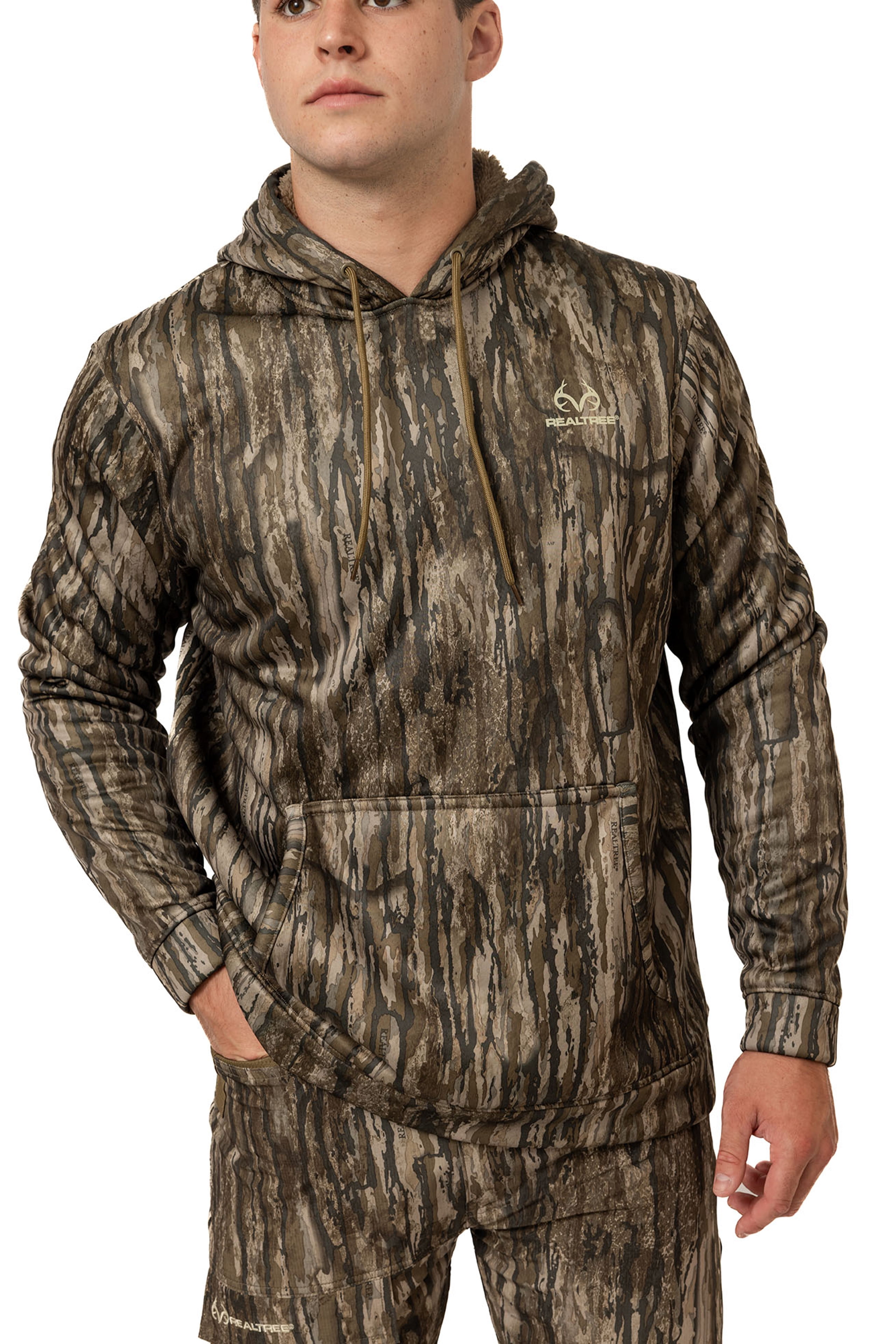 Realtree Men's Camo Hunting Hoodie - High Pile Pullover for Outerwear | Size S-4X
