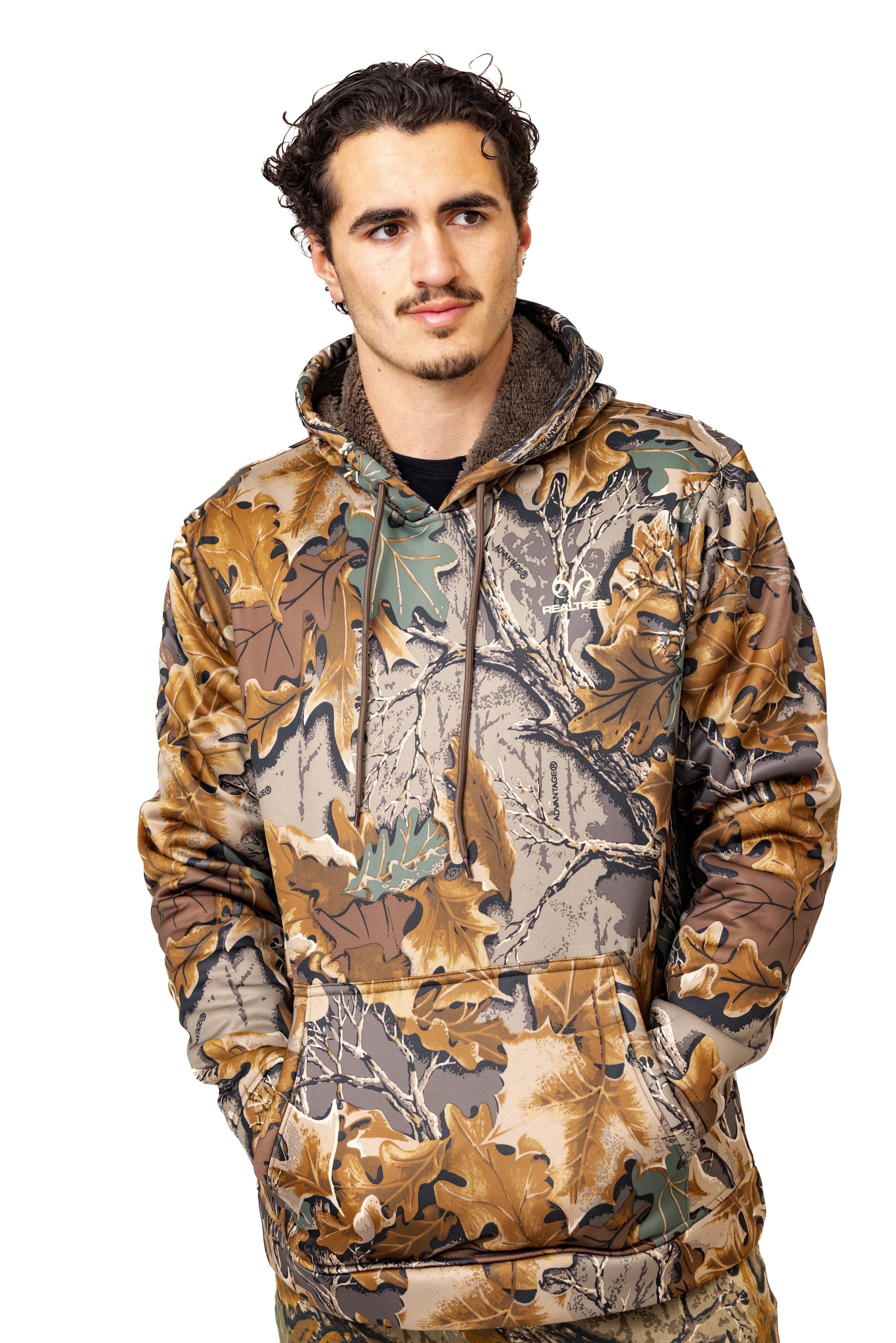 Realtree Men's Camo Hunting Hoodie - High Pile Pullover for Outerwear | Size S-4X