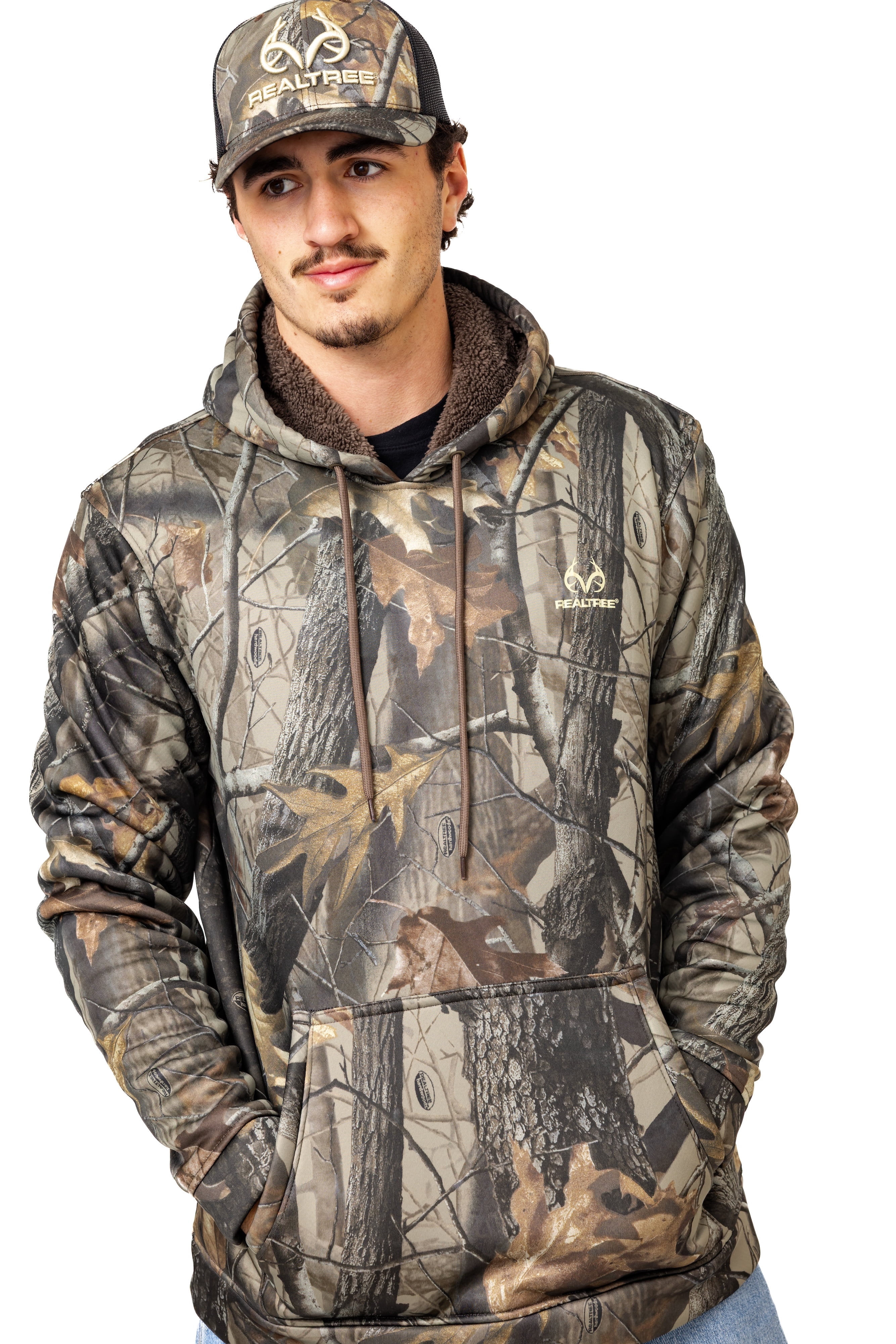 Realtree Men's Camo Hunting Hoodie - High Pile Pullover for Outerwear | Size S-4X