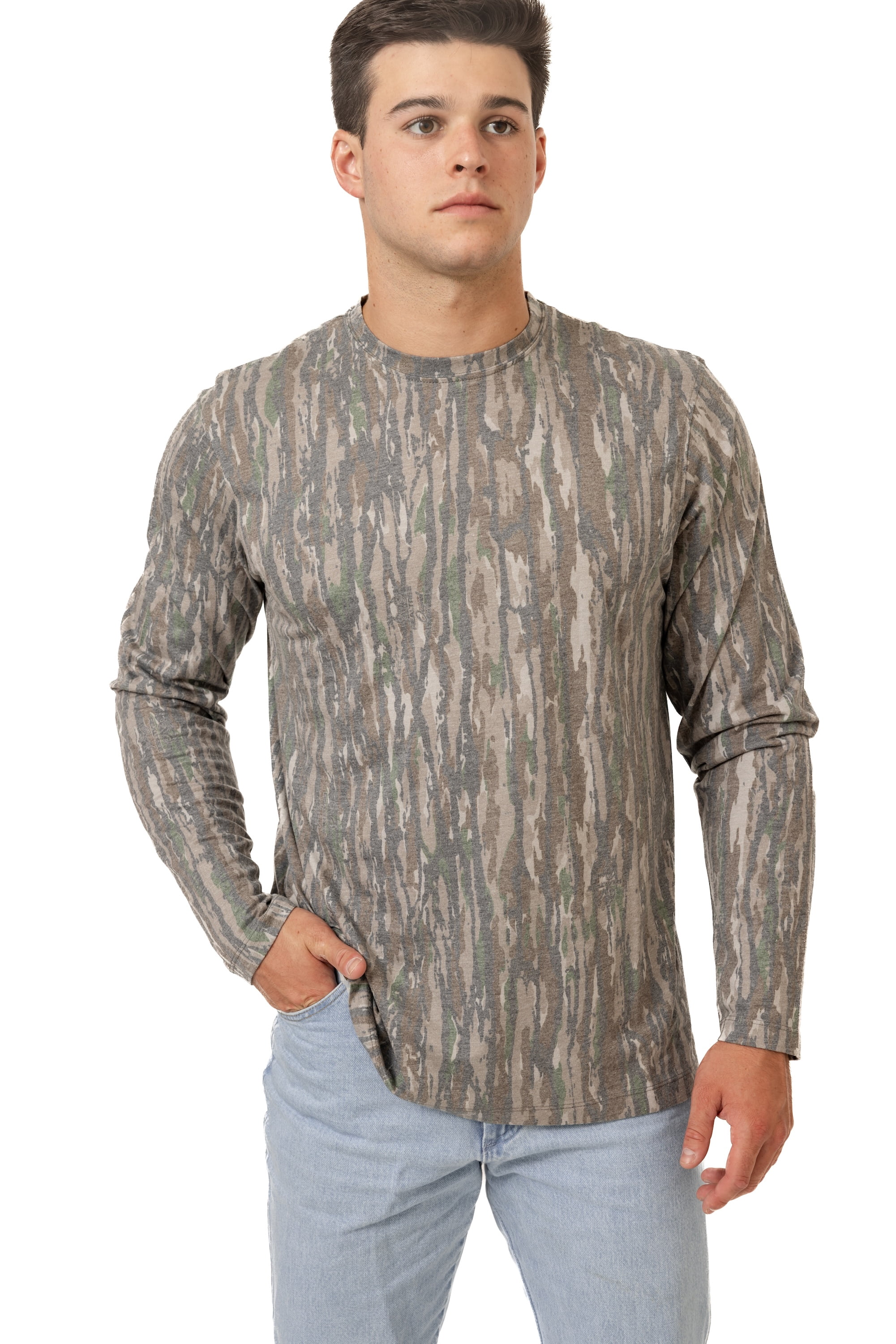 Realtree Men's Camo Long Sleeve Tri-Blend Shirt | Ultra-Soft Hunting Tee for Outdoors | Limited Edition