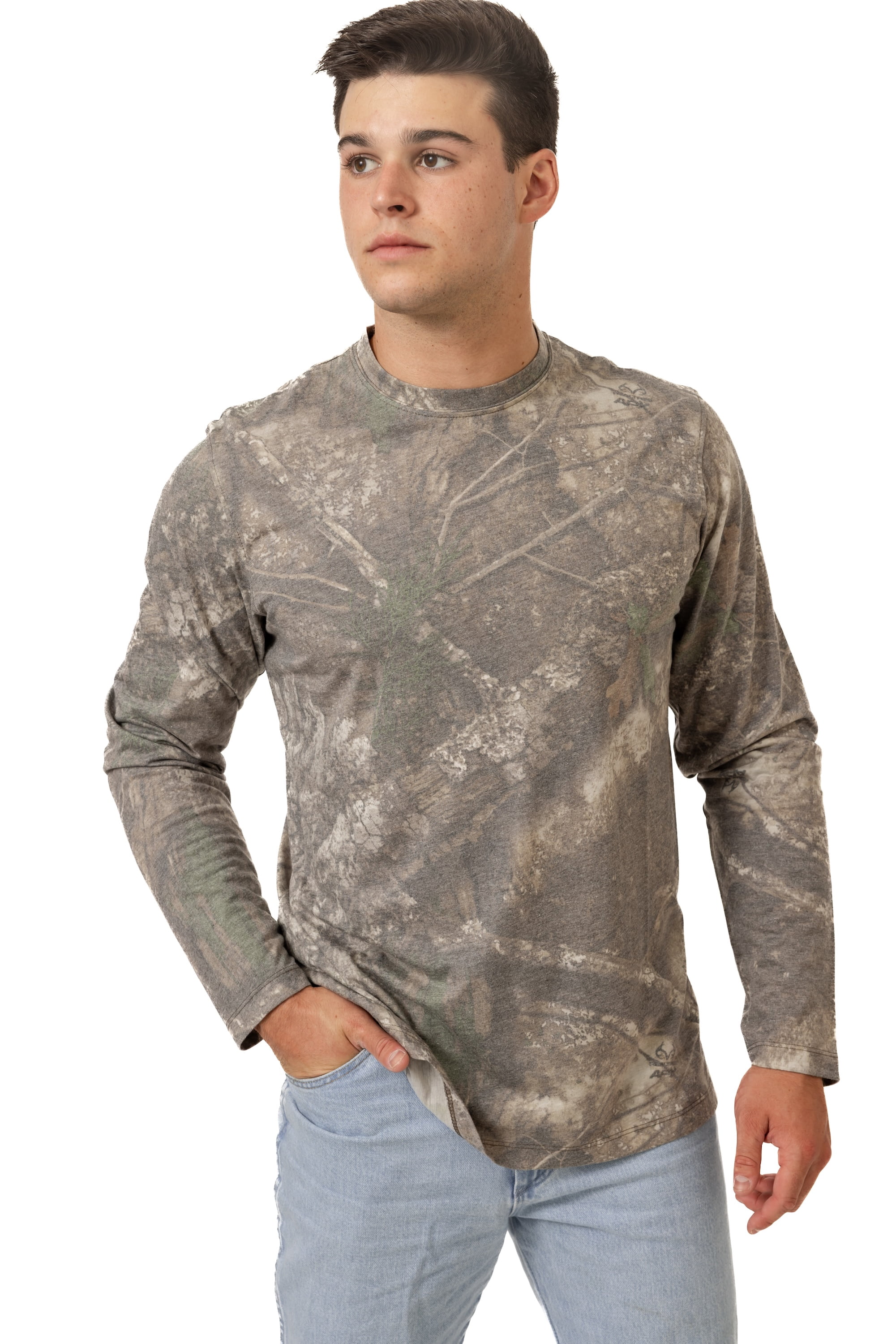 Realtree Men's Camo Long Sleeve Tri-Blend Shirt | Ultra-Soft Hunting Tee for Outdoors | Limited Edition