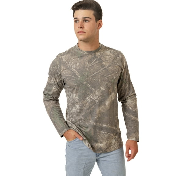 Realtree Men's Camo Long Sleeve Tri-Blend Shirt | Ultra-Soft Hunting Tee for Outdoors | Limited Edition