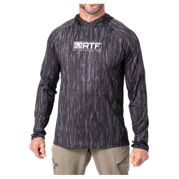 Realtree Men's Camo Sun Hooded Shirts, Lightweight, Breathable for Fishing, Hiking and Outdoors, Size XL