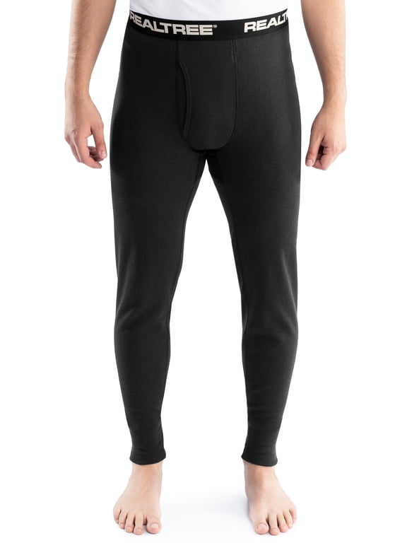 Men's Cotton Base Layer Thermal Pant, Black, M