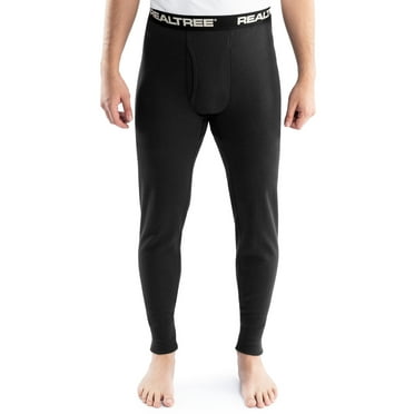Realtree Men's Cotton Base Layer Thermal Pant, Black, XL