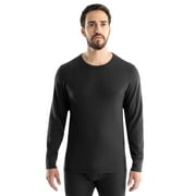 Realtree Men's Cotton Base Layer Thermal Shirt, Black, L