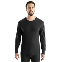 Realtree Men's Cotton Base Layer Thermal Shirt, Black, L