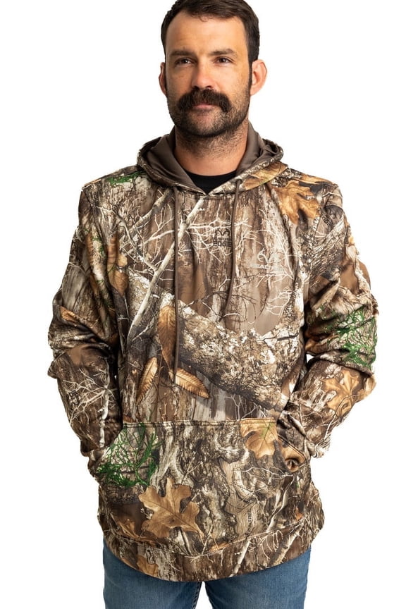 Men's EDGE Camo Hunting Poly Hoodie – Lightweight, Breathable, and Durable Outdoor pullover Everyday Wear | Size S-4X