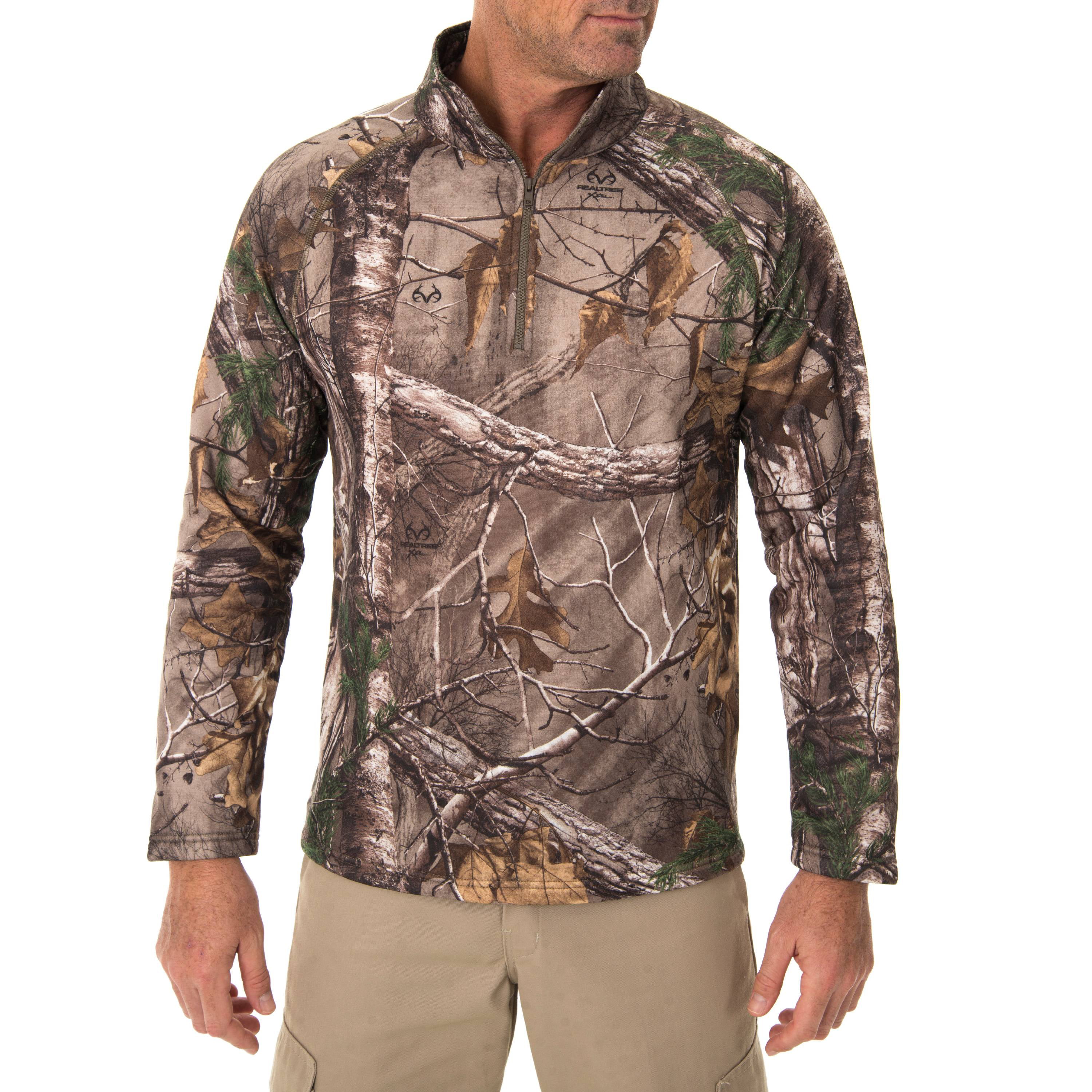 Mossy Oak Camo Hunting Jacket for Men Fleece Quarter Zip Pullover at   Men’s Clothing store