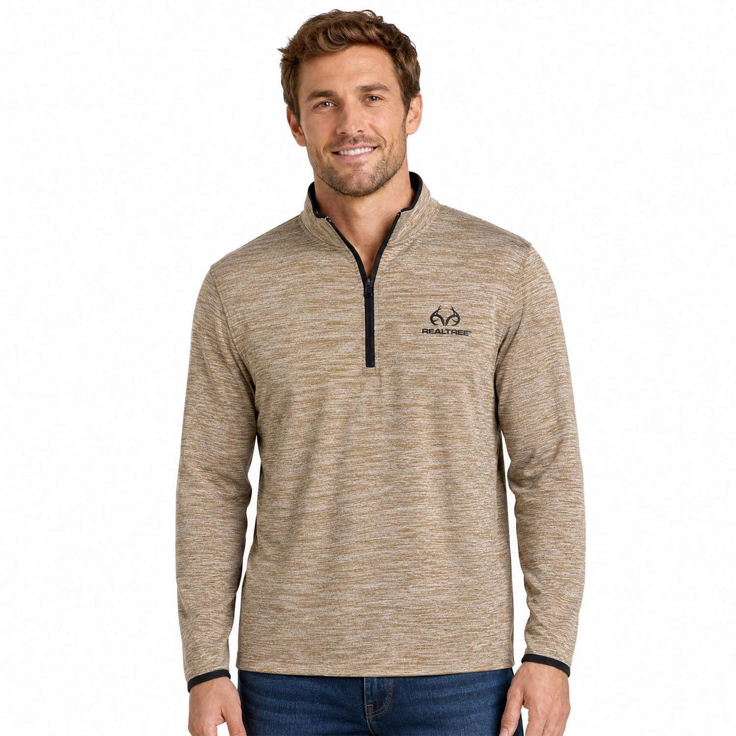Realtree Men's Fleece Quarter Zip Pullover Sweatshirt, Sizes S-2XL
