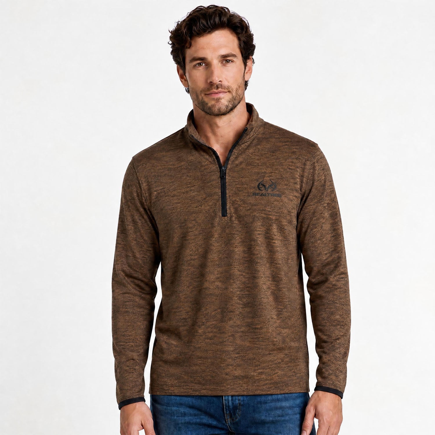 Realtree Men's Fleece Quarter Zip Pullover Sweatshirt, Sizes S-2XL