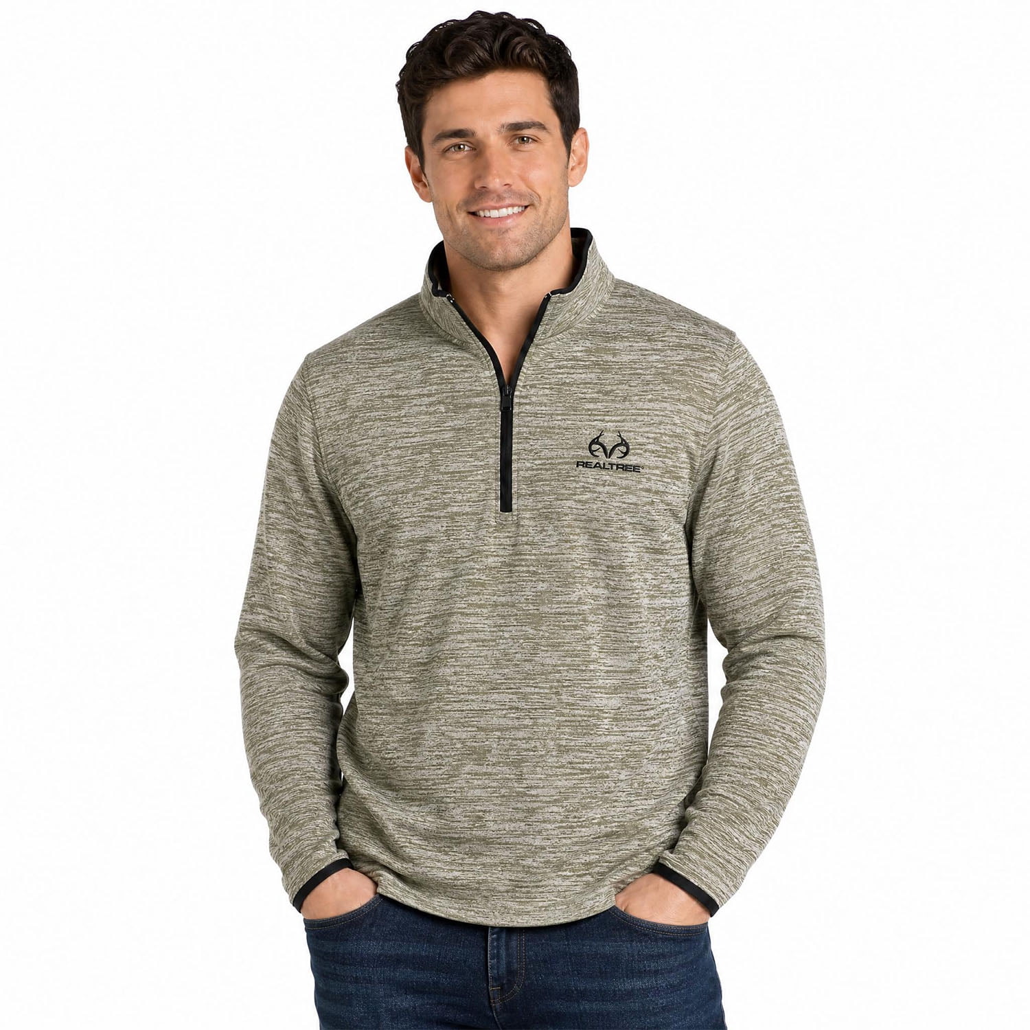 Realtree Men's Fleece Quarter Zip Pullover Sweatshirt, Sizes S-2XL