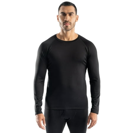 Realtree Men's Heavyweight Fleece Base Layer Thermal Shirt, Black, M