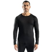 Realtree Men's Heavyweight Fleece Base Layer Thermal Shirt, Black, XL