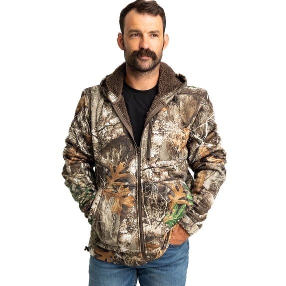 Realtree Hunting Hoodie Jacket for Men and Women - EDGE Camo High Pile Pullover for Outerwear | Size 2X
