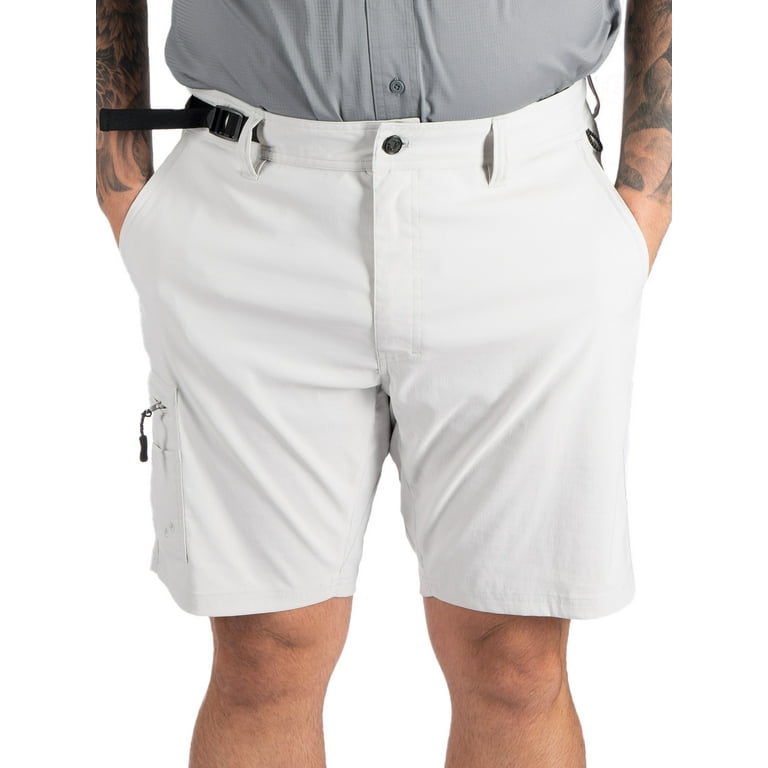 Realtree Men's Hybrid Fishing Shorts, Athletic Performance Short Pants in Light Grey, Sizes S-3xl, Size: Medium, Gray