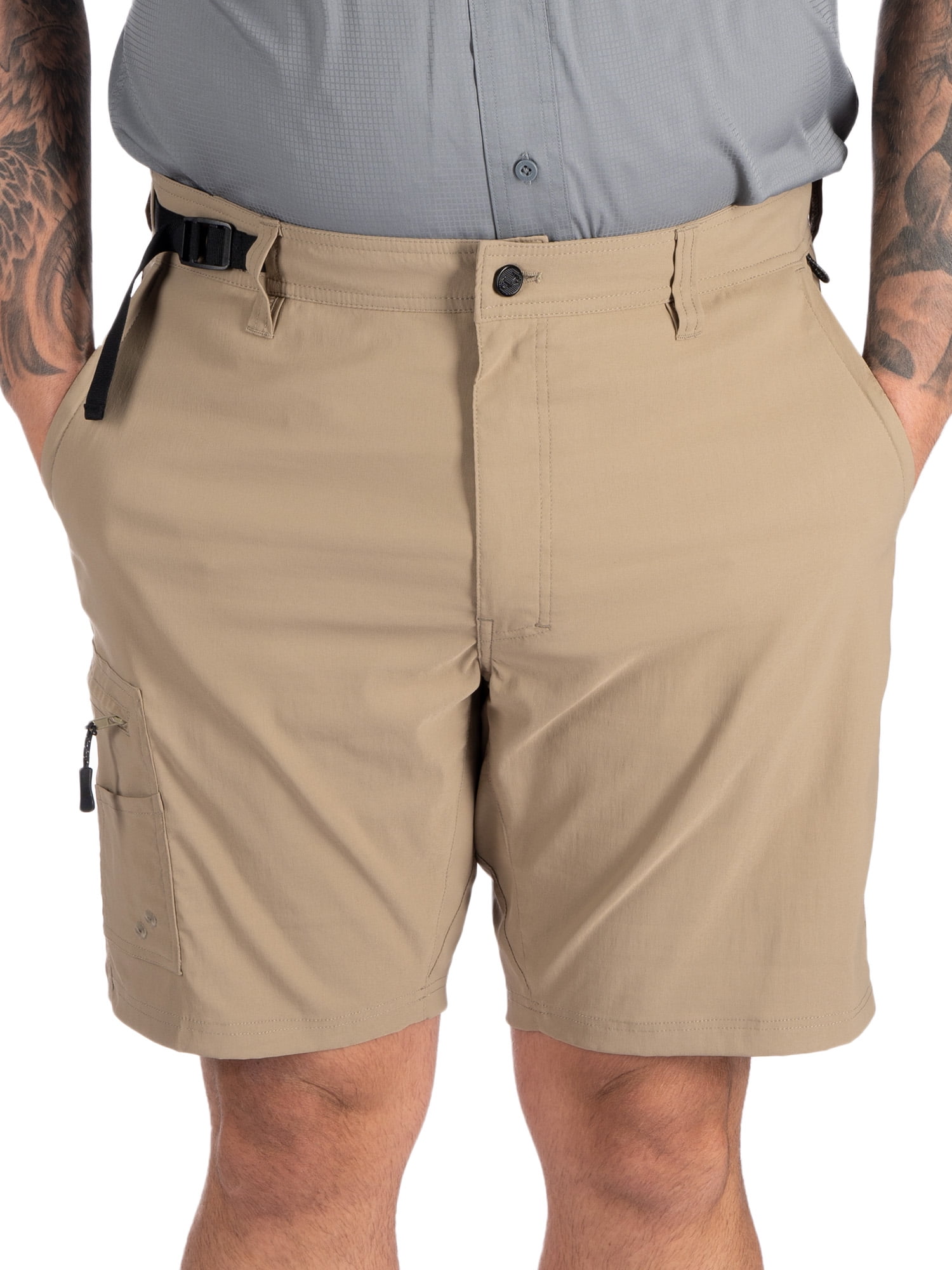 Realtree Men's Hybrid Fishing Shorts, Athletic Performance Short Pants in  Stone Tan, Sizes S-3XL 