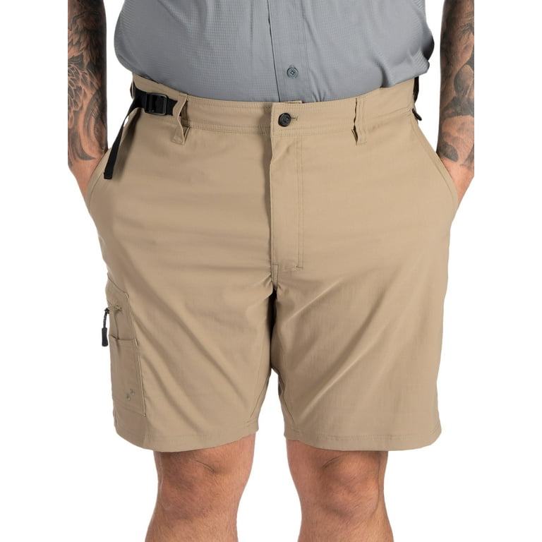 Realtree Men's Hybrid Fishing Shorts, Athletic Performance Short Pants in Stone Tan, Sizes S-3xl, Size: 2XL, Beige