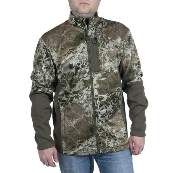 Realtree Men's Hybrid Techshell Hunting Jacket , Realtree Wav3X, Size Medium