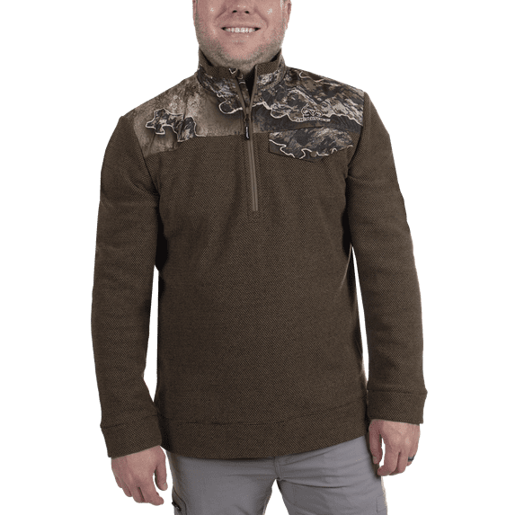 Realtree Men's Jacquard Fleece Hunting Pullover, Realtree Excape, Size Medium