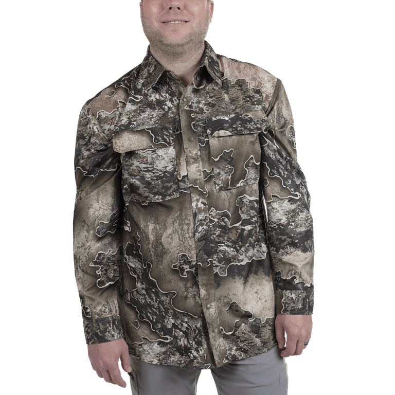 Realtree Men's L/s Hunting Guide Shirt, Realtree Excape, Size XX