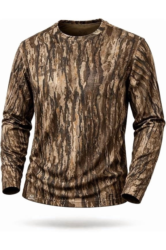 Realtree Men's Legacy Camo Shirt Long Sleeve Lightweight for Hunting, Fishing, Running, Hiking, or Camping