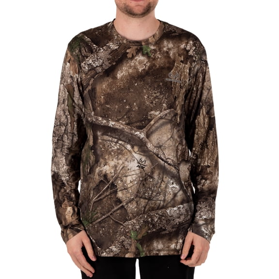 Realtree Men's Long Sleeve Camouflage Hunting Performance Shirt, Realtree APX, L