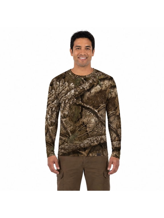 Men's Long Sleeve Camouflage Hunting Performance Shirt, Realtree APX, L
