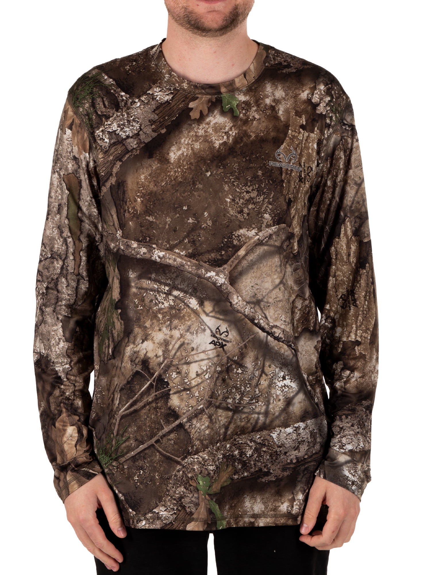 Realtree Men's Long Sleeve Camouflage Hunting Performance Shirt, Realtree APX, S