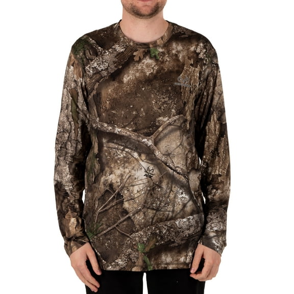 Realtree Men's Long Sleeve Camouflage Hunting Performance Shirt, Realtree APX, XL
