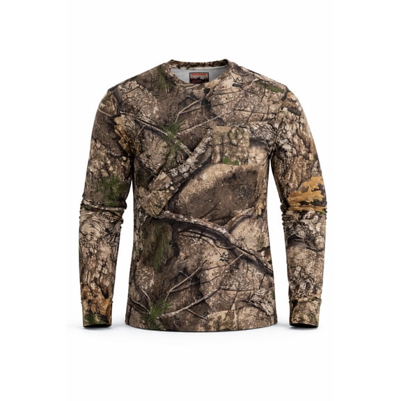 Realtree Men’s Long Sleeve Hunting Cotton Shirt, APX Camo Pattern, Relaxed Fit, Size S-5X