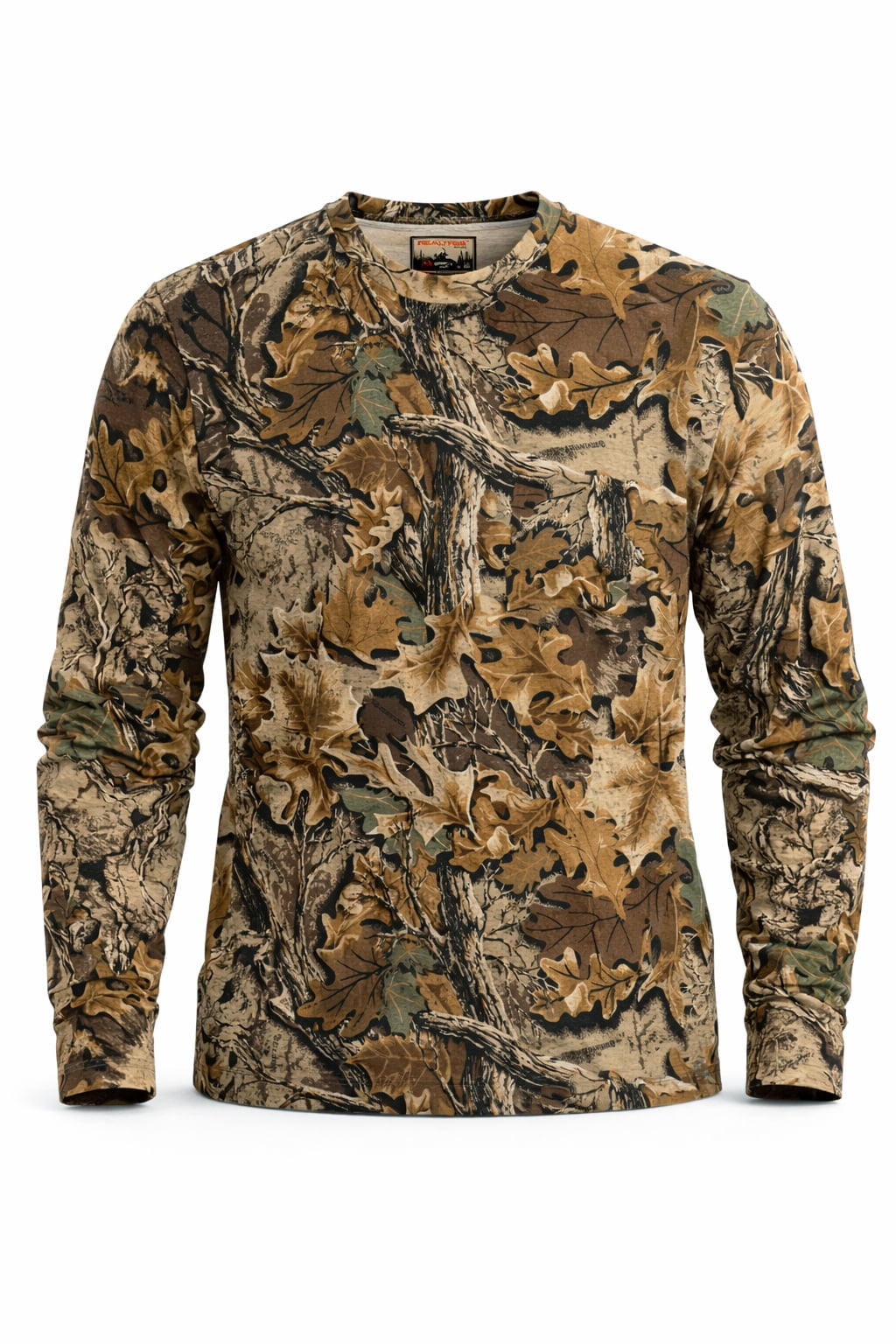 Realtree Men’s Long Sleeve  Hunting Cotton Shirt, Advantage Classic Camo , Relaxed Fit, Size S-5X