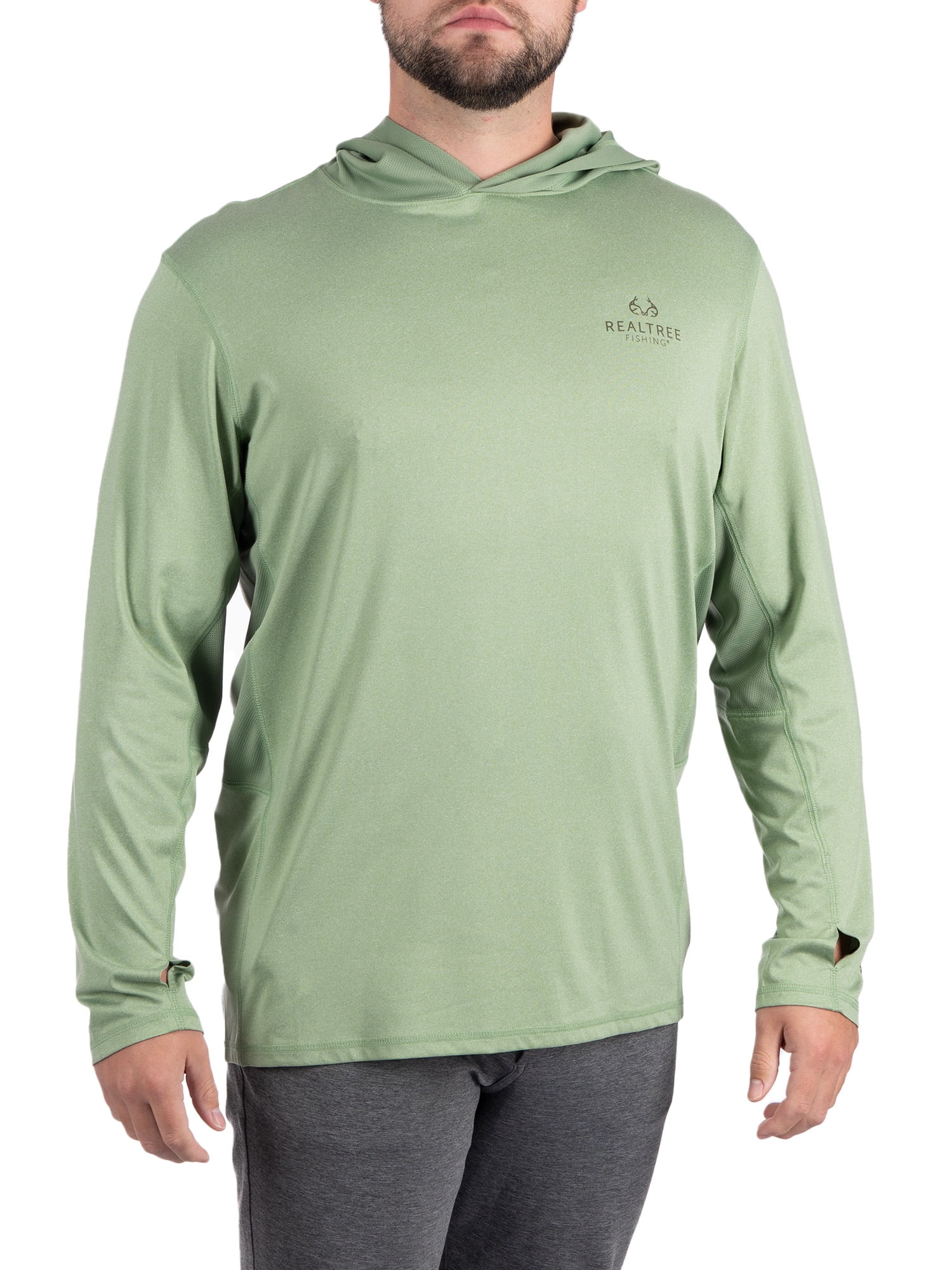 Realtree Men's Long Sleeve Fishing Hoodie, Performance Hooded Tee Shirt