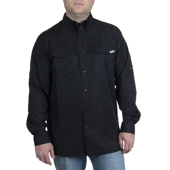 Realtree Men's Long Sleeve Hunting Guide Shirt, Black, Size Large