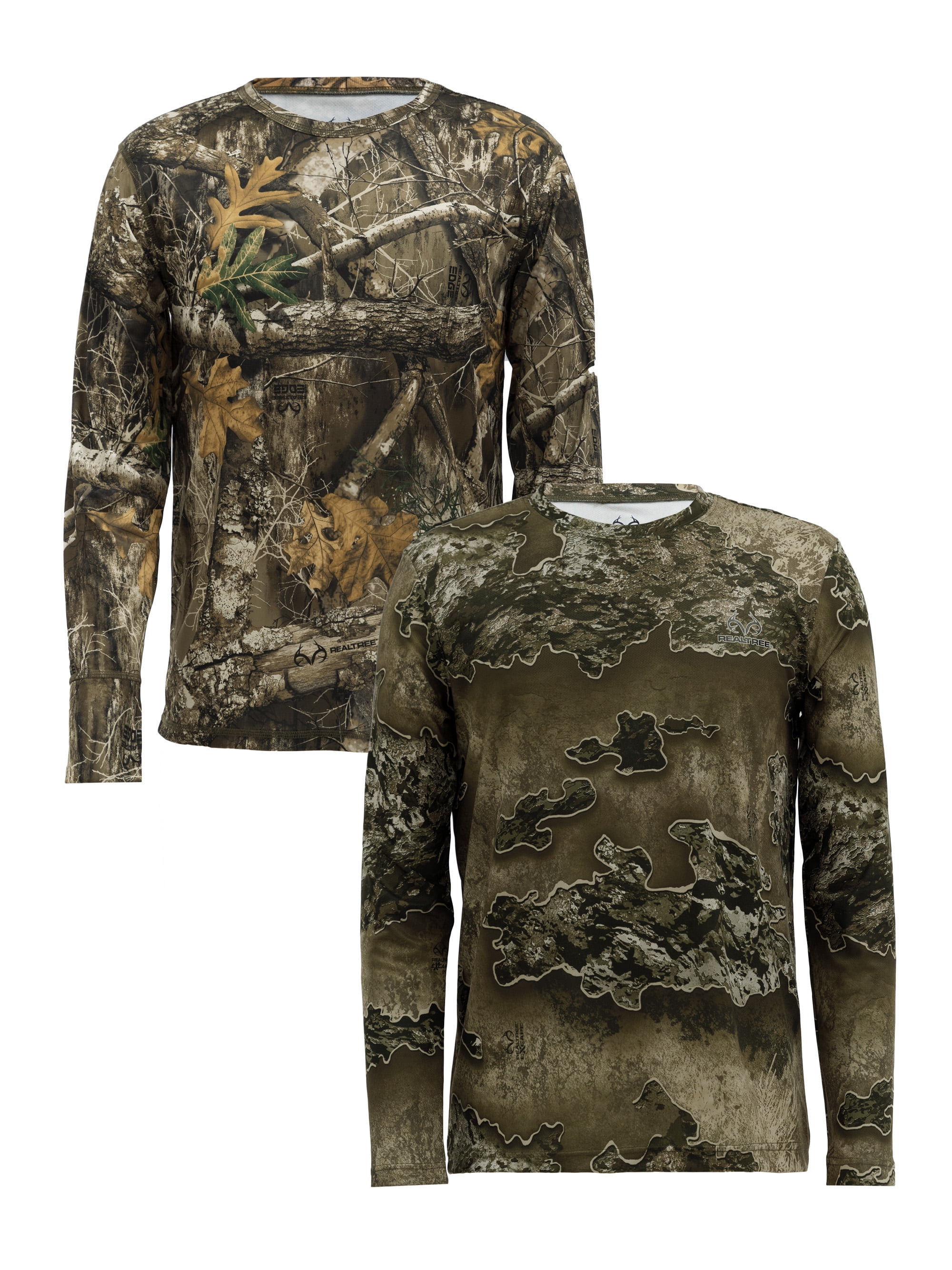 Realtree Men's Long Sleeve Performance Camo Tee 2-Pack Bundle