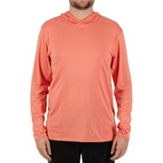 Realtree Men's Long Sleeve Performance Fishing Hoodie, Heathered Coho Salmon, 3XL