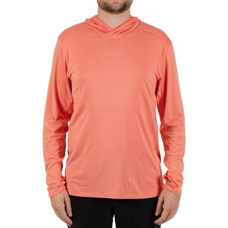 Realtree Men's Long Sleeve Performance Fishing Hoodie, Heathered Coho Salmon, S