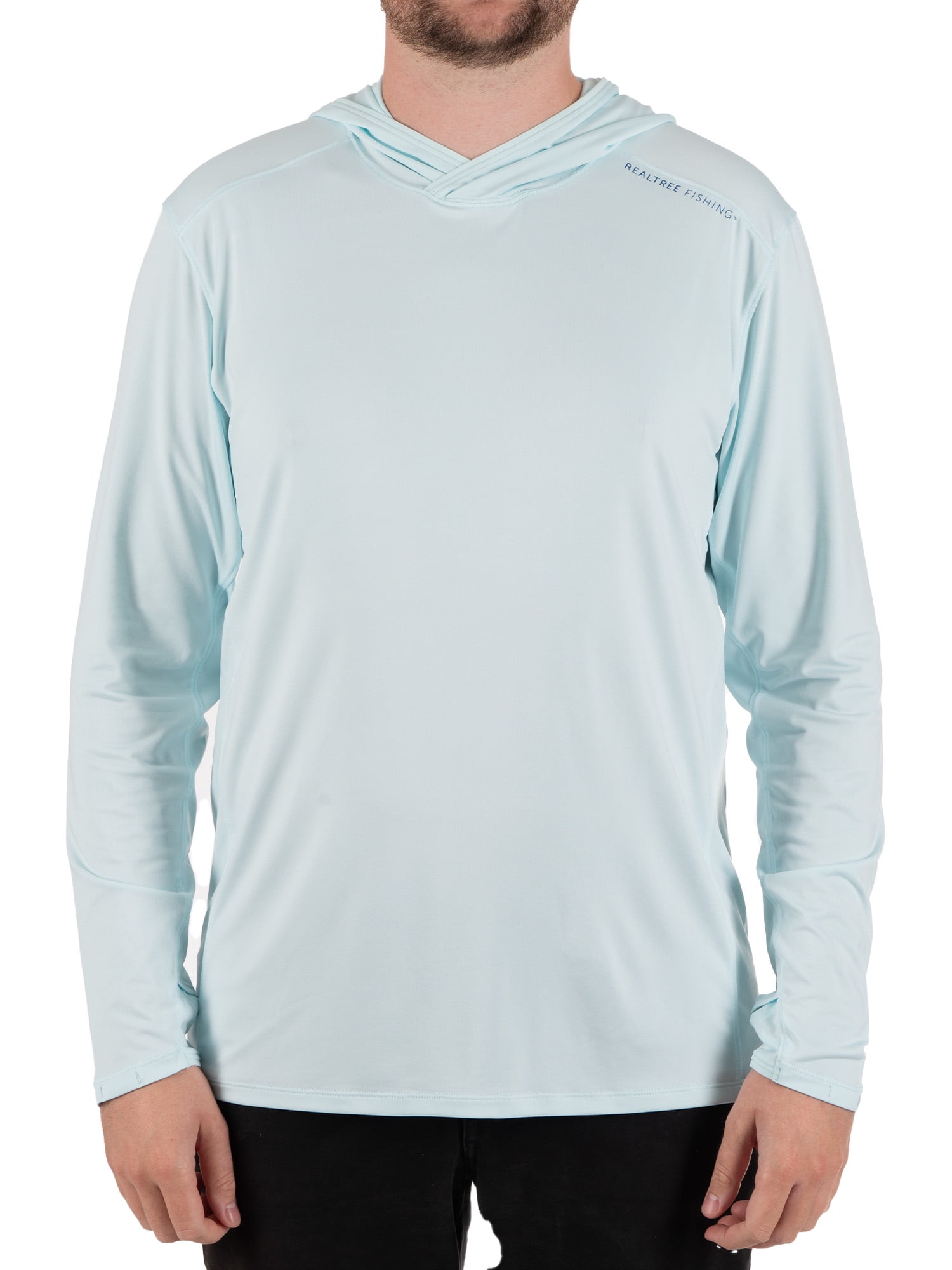 Realtree Men's Long Sleeve Performance Fishing Hoodie, Ice Caps, S