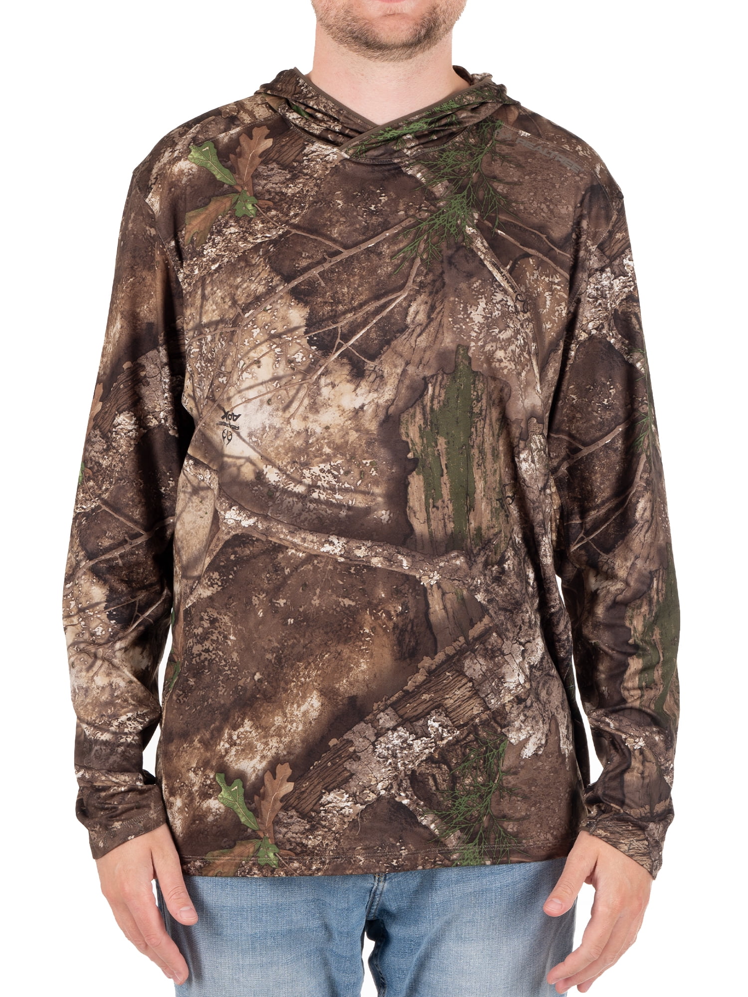 Realtree Men's Long Sleeve Performance Fishing Hoodie, L