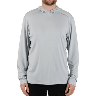 Realtree Men's Long Sleeve Performance Fishing Hoodie, Metal Gray, L