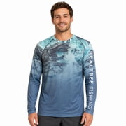 Realtree Mens Long Sleeve Performance Fishing Tee, Dark Granite Bay, L