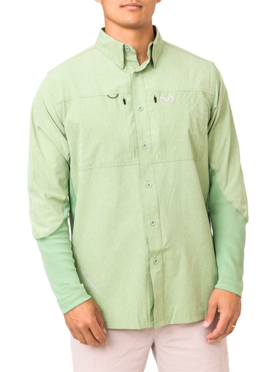 Men's Long Sleeve Performance Tech Vented UPF 50+ Fishing Shirts, Size 4XL