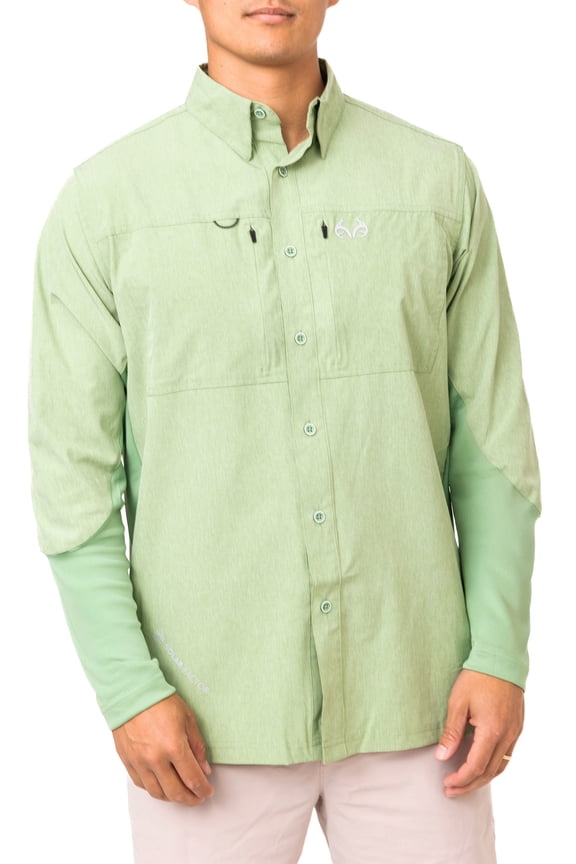 Men's Long Sleeve Performance Tech Vented UPF 50+ Sun Protection Fishing Shirts, Size S-5XL