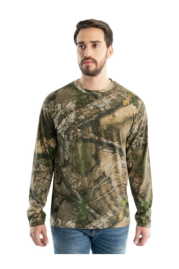 Men's Long Sleeve Scent Control Hunting Camouflage T-Shirt, size S-3XL