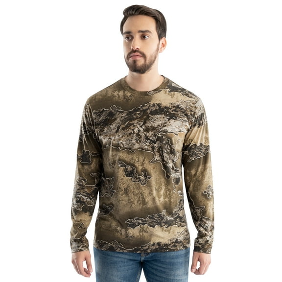 Realtree Men's Long Sleeve Scent Control Hunting Camouflage T-Shirt, size S-3XL