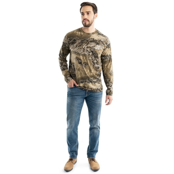 Realtree Men's Long Sleeve Scent Control Hunting Camouflage T-Shirt, Realtree Excape, 3XL
